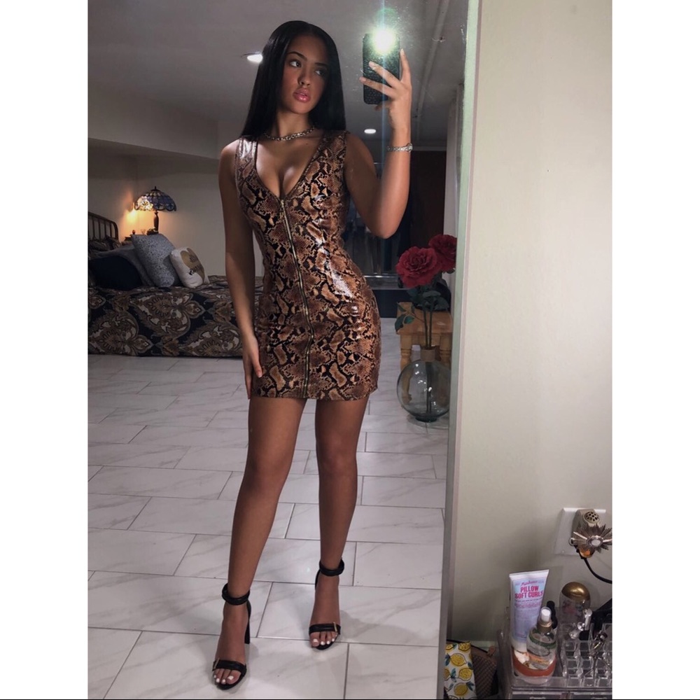 Stephanie Deep V Mini Dress